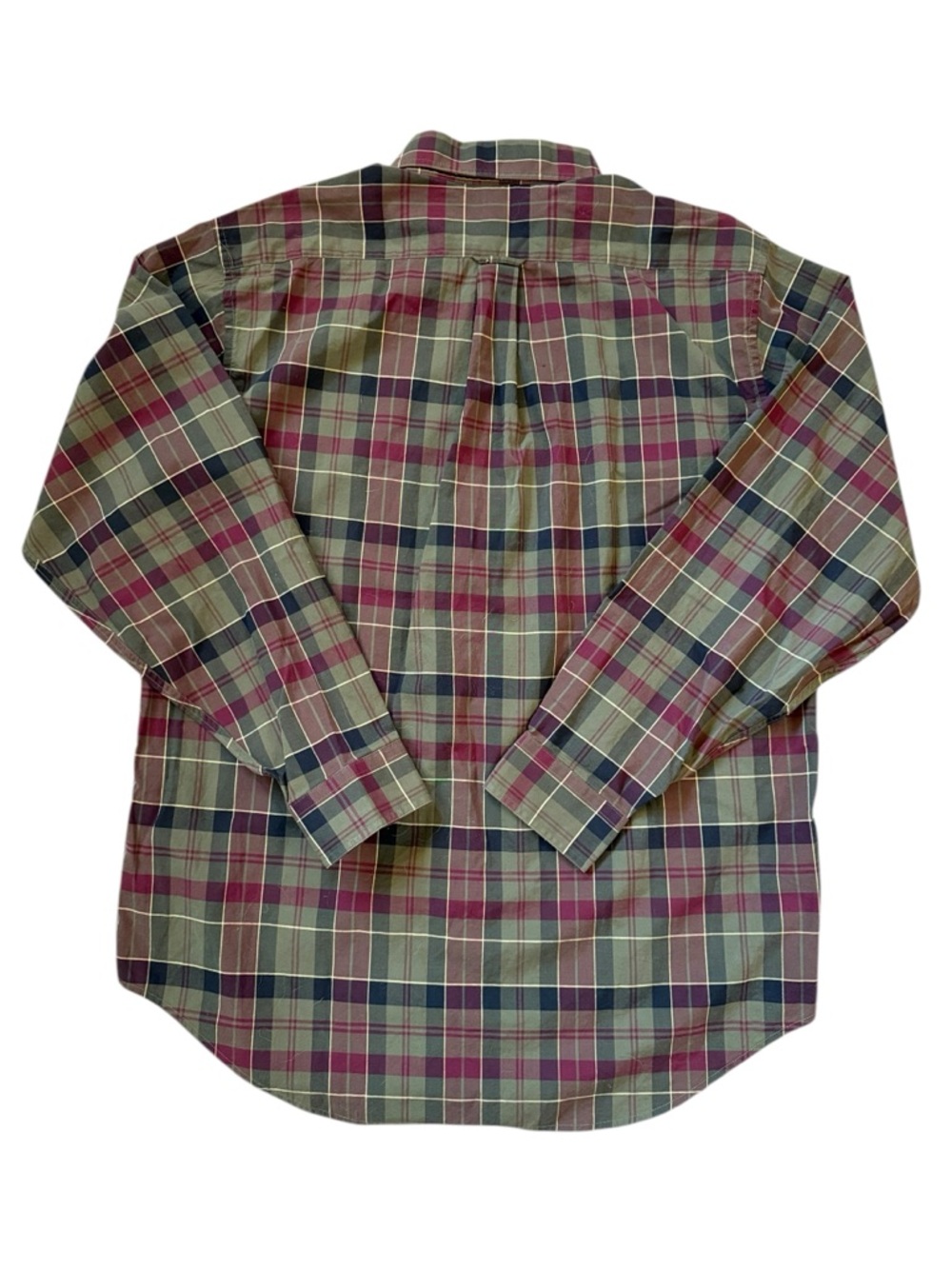 Vintage Lands’ End Plaid Button Down Shirt Boys 16 Mens Small Fit Preppy Cotton - Picture 2 of 14